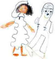 drawing by Year 1 child of the Girl and the Bear